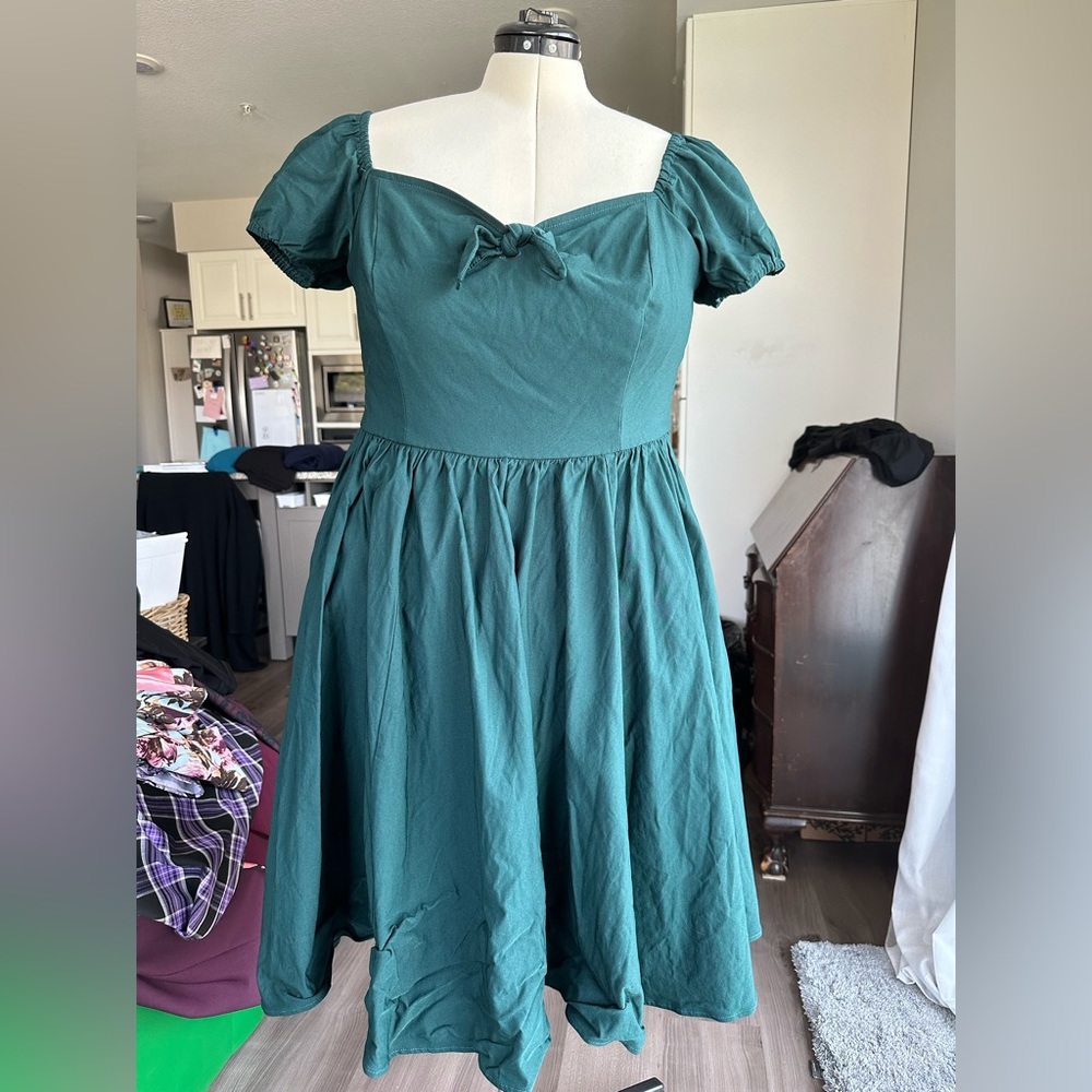 Vixen by Micheline Pitt Hunter Green Swing Dress